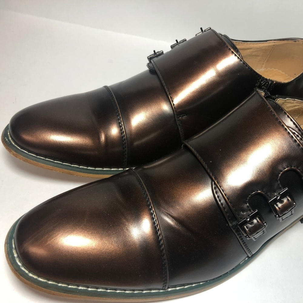 UV Signature Men's Triple Monk Strap Cap Toe Dress